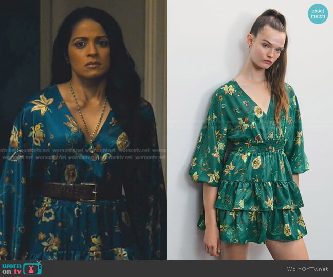 Zara Ruffled Print Dress