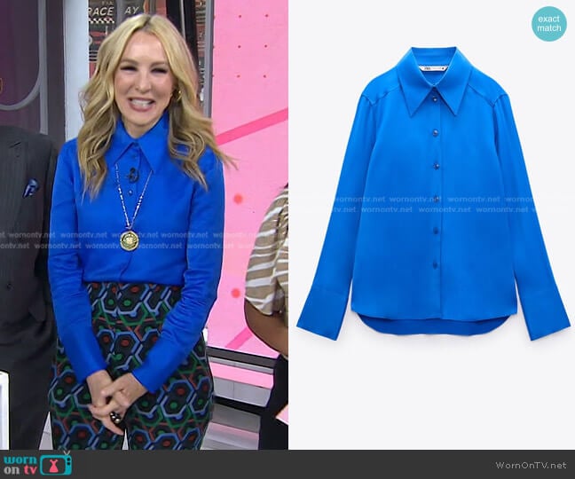 Zara Satin Effect Shirt worn by Chassie Post on Today