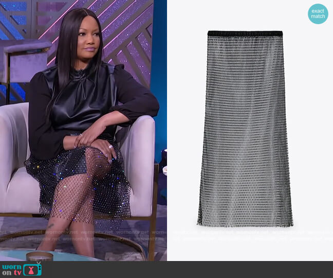 Zara Sparkly Skirt Overlay Skirt worn by Garcelle Beauvais on The Real