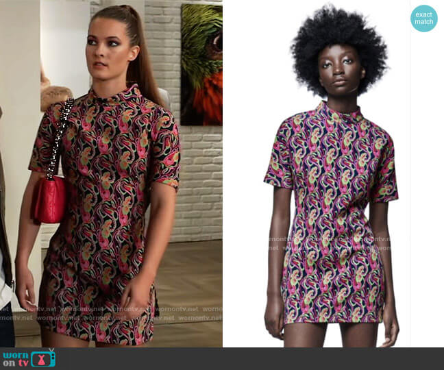 Zara Abstract Print Mini Dress worn by Esme (Avery Kristen Pohl) on General Hospital