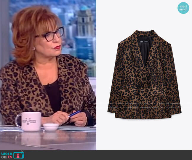 Zara Animal Print Blazer worn by Joy Behar on The View