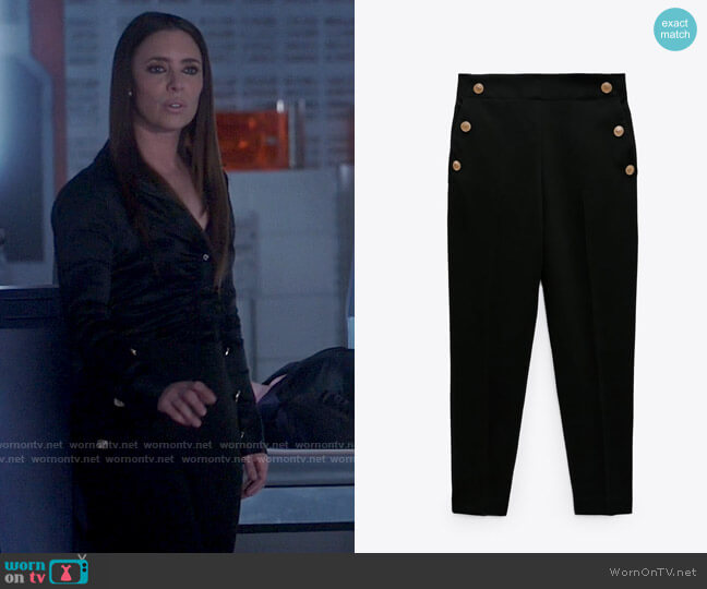 Zara Buttoned Straight Leg Pants worn by Gideon (Amy Louise Pemberton) on Legends of Tomorrow