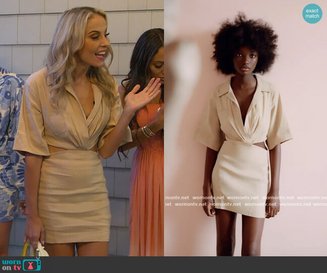 Zara Khaki Cutout Dress