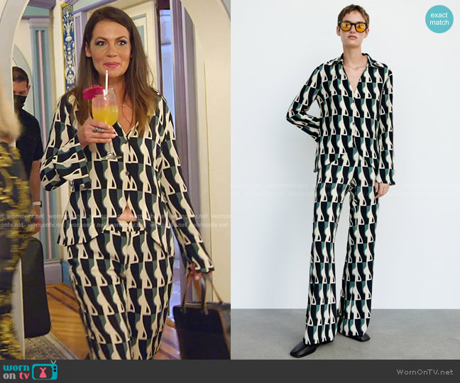 Zara Flowy Print Shirt worn by Julia Lemigova (Julia Lemigova) on The Real Housewives of Miami