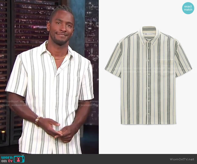 Zara Striped Shirt worn by Scott Evans on Access Hollywood