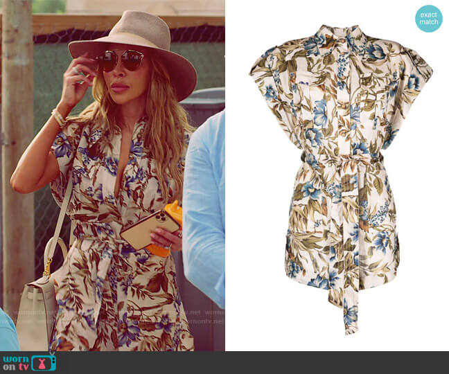 Zimmermann Khali floral playsuit worn by Lisa Hochstein (Lisa Hochstein) on The Real Housewives of Miami