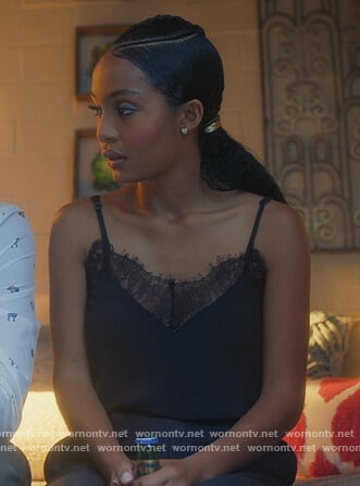 Zoey’s black lace cami on Grown-ish