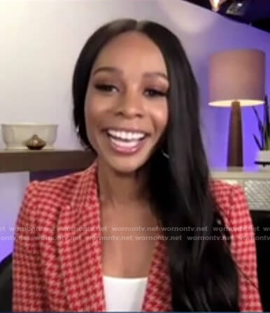 Zuri’s houndstooth blazer on Access Hollywood