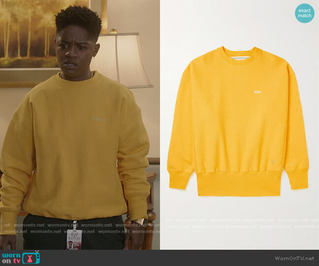 ABC. 123. Logo-Detailed Cotton-Blend Jersey Sweatshirt worn by Tamia Cooper (Bre Z) on All American