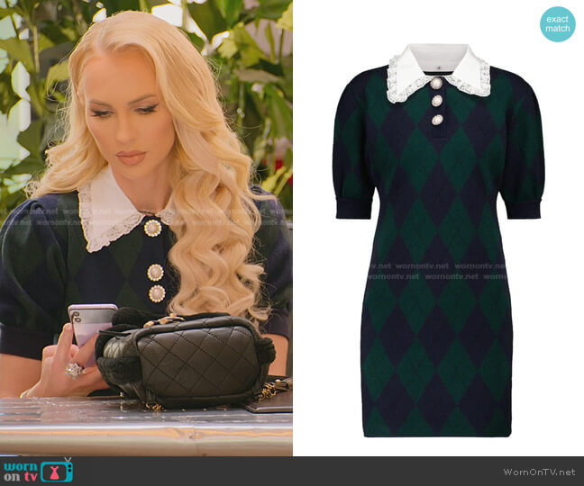 Alessandra Rich Argyle Knit Minidress worn by Christine Quinn on Selling Sunset