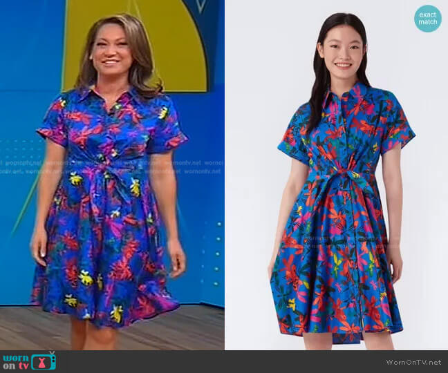 Diane von Furstenberg Albus Short-Sleeved Mini Dress worn by Ginger Zee on Good Morning America