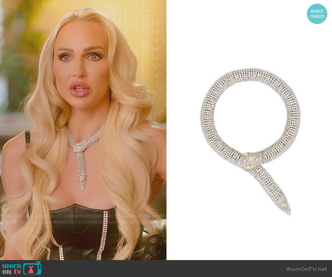 Alessandra Rich Snake Necklace worn by Christine Quinn on Selling Sunset
