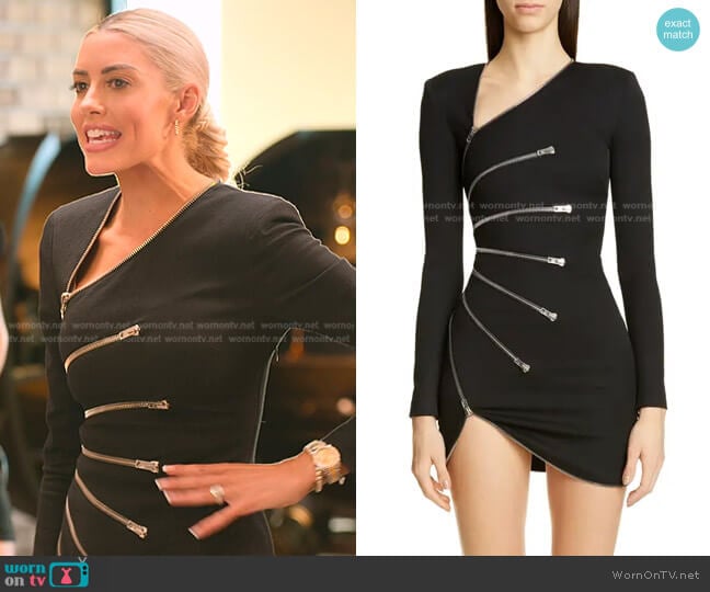 Alexander Wang Sunburst Zipper Long Sleeve Minidress worn by Heather Rae Young on Selling Sunset