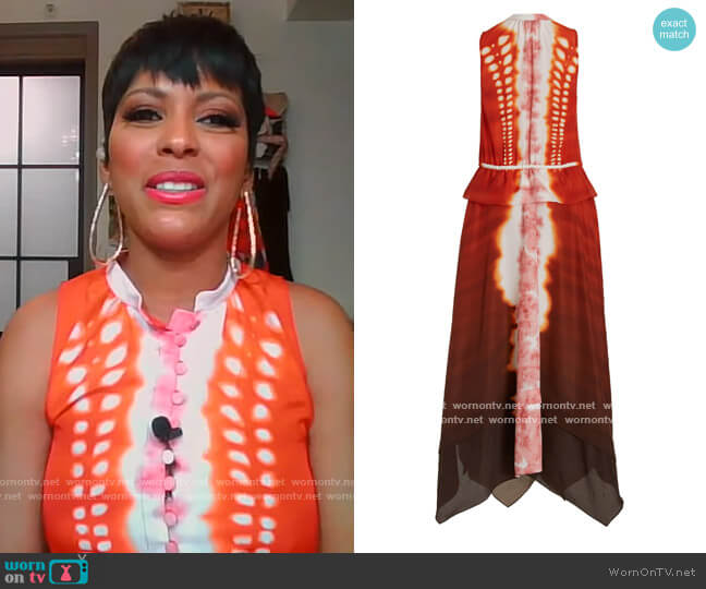 Altuzarra Penelope Shibori Printed Maxi Dress worn by Tamron Hall on Tamron Hall Show