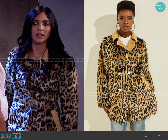 Guess Anette Reversible Coat worn by Gabi Hernandez (Camila Banus) on Days of our Lives