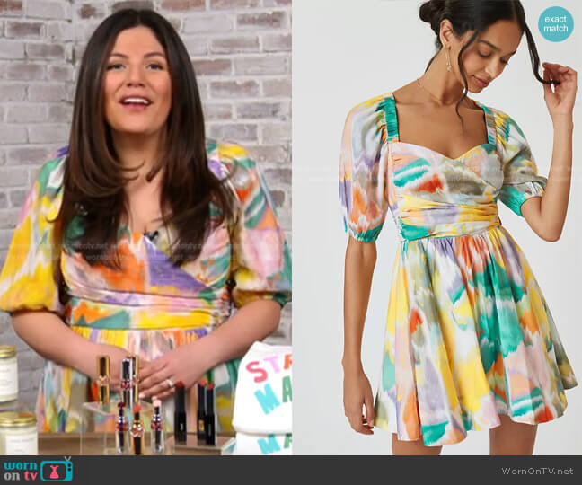 Anthropologie Puff-Sleeve Mini Dress worn by Adrianna Barrionuevo Brach on Today