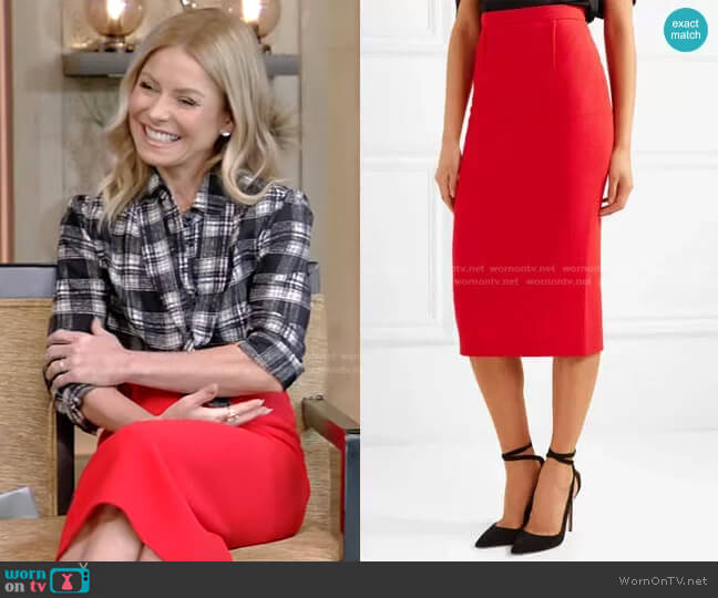 Roland Mouret Arreton Skirt worn by Kelly Ripa on Live with Kelly and Mark