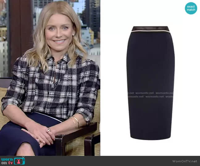 Roland Mouret Arreton Skirt worn by Kelly Ripa on Live with Kelly and Mark