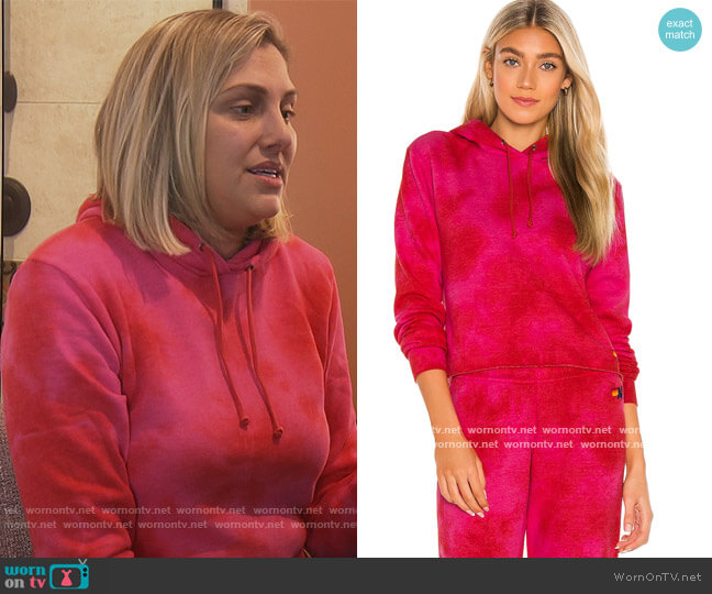 Aviator Nation Hand Dyed Pullover Crop Sweatshirt worn by Gina Kirschenheiter on The Real Housewives of Orange County
