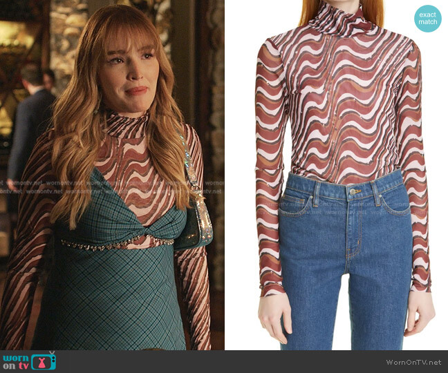 Baum Und Pferdgarten Jodi Stripe Long Sleeve Top worn by Kirby Anders (Maddison Brown) on Dynasty