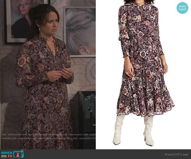 BB Dakota All Mixed Up Puff Sleeve Midi Dress worn by Jen (Katie Lowes) on How We Roll
