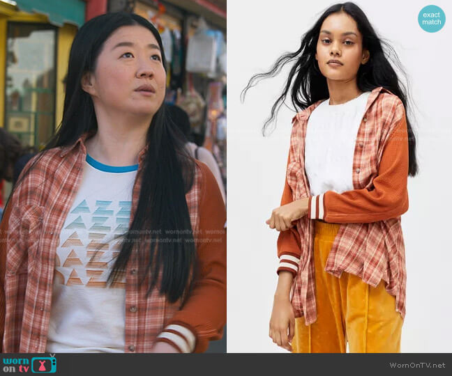 BDG Keanu Varsity Flannel Shirt worn by Alice Kwan (Sherry Cola) on Good Trouble