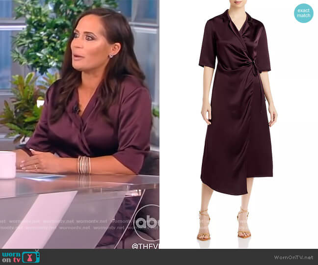 BOSS Dasatine Satin Wrap Dress