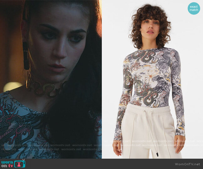 Bershka Open Back Bodysuit worn by Rebeca (Claudia Salas) on Elite