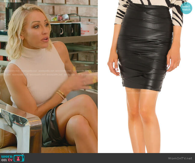 Brochu Walker Gina Ruched Pencil Skirt worn by Mary Fitzgerald on Selling Sunset