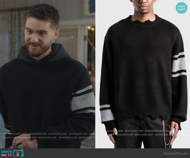 C2H4 X Mastermind Japan Reflective Knit Sweater worn by Asher Adams (Cody Christian) on All American