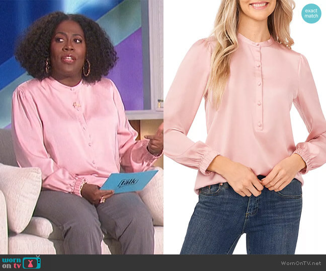 Cece Charmeuse Blouse worn by Sheryl Underwood on The Talk