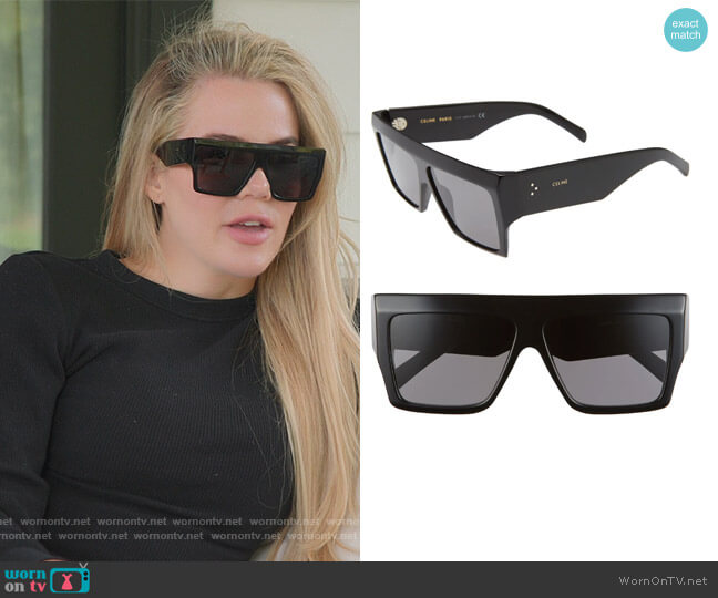 Celine Flat-Top Sunglasses worn by Khloe Kardashian (Khloe Kardashian) on The Kardashians