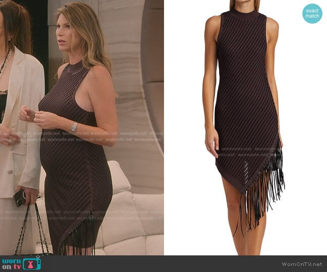 Jonathan Simkhai Chelle Textured Fringe Minidress worn by Maya Vander on Selling Sunset