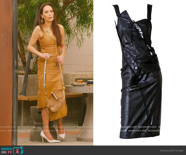Christian Dior John Calliano Collector Leather Dress worn by Davina Potratz on Selling Sunset