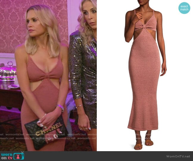 Cult Gaia Serita cutout cotton-blend maxi dress worn by Jackie Goldschneider on The Real Housewives of New Jersey