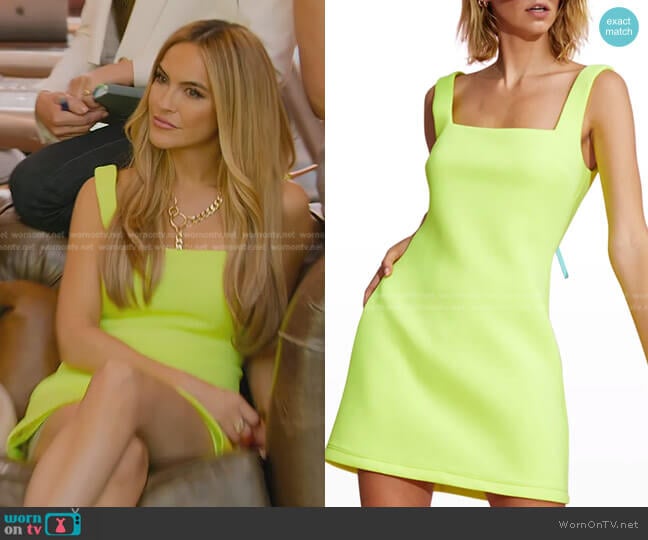 Cynthia Rowley Back-Zip Bonded Mini Dress worn by Chrishell Stause on Selling Sunset