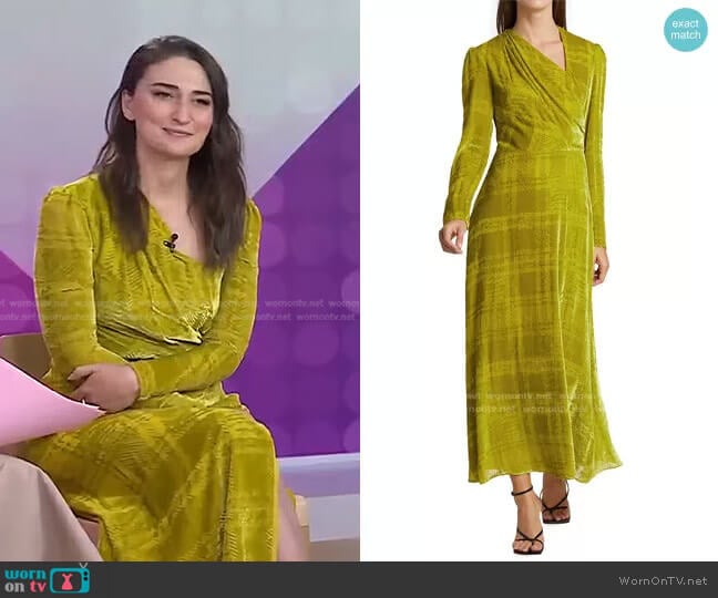 Lela Rose Devore Plaid Velvet Maxi-Dress