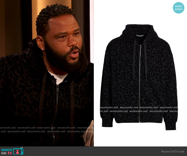 Dolce & Gabbana Leopard-Print Flocked Zip Hoodie