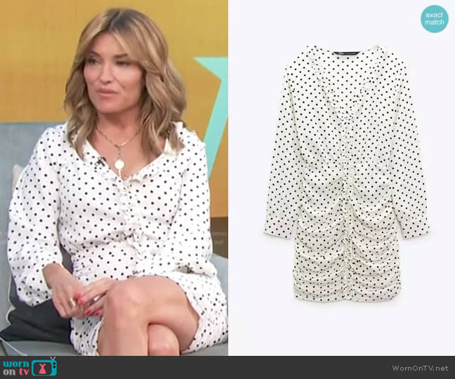 Zara Draped Dress with Gathered Detail worn by Kit Hoover on Access Hollywood