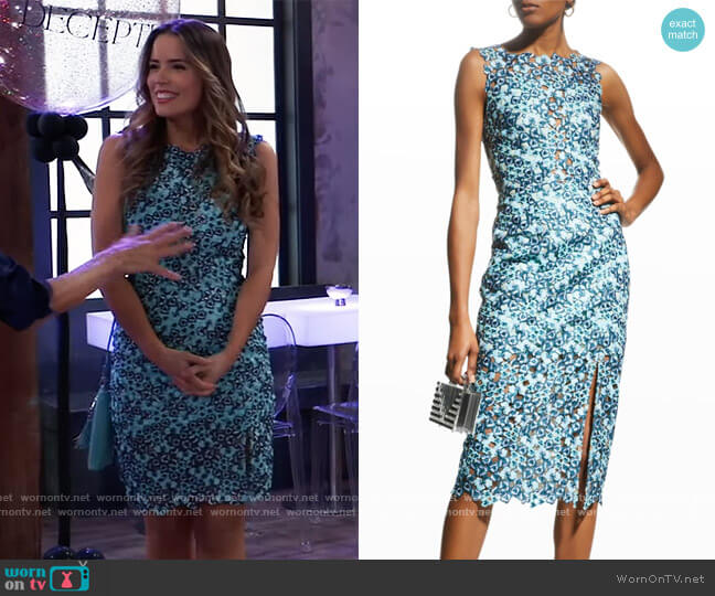 Dress the Population Avianna Printed Dress worn by Sasha Gilmore (Sofia Mattsson) on General Hospital