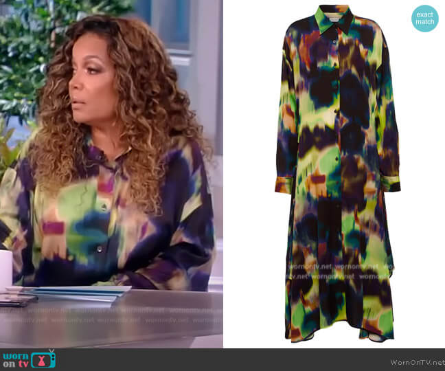 Dries Van Noten Printed midi shirt dress worn by Sunny Hostin on The View