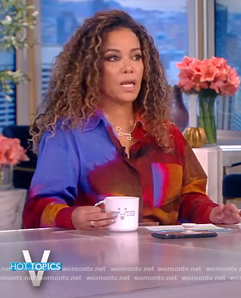 Sunny’s tie dye shirtdress on The View