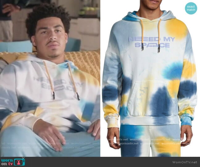 Eleven Paris Kent Tie-Dye Hooded Sweatshirt worn by Andre Johnson Jr (Marcus Scribner) on Black-ish