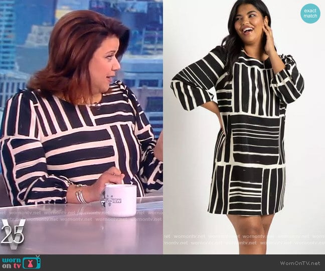 Eloquii Puff Sleeve Easy Tee Dress worn by Ana Navarro on The View