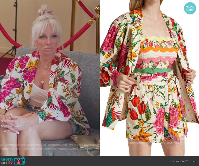 Farm Rio Toucan's Garden Blazer worn by Margaret Josephs on The Real Housewives of New Jersey