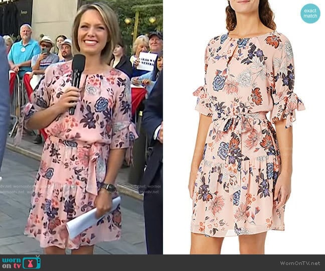 Vince Camuto Floral Print Chiffon Dress worn by Dylan Dreyer on Today