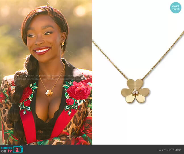 Van Cleef & Arpels Frivole pendant worn by Chelsea Lazkani on Selling Sunset