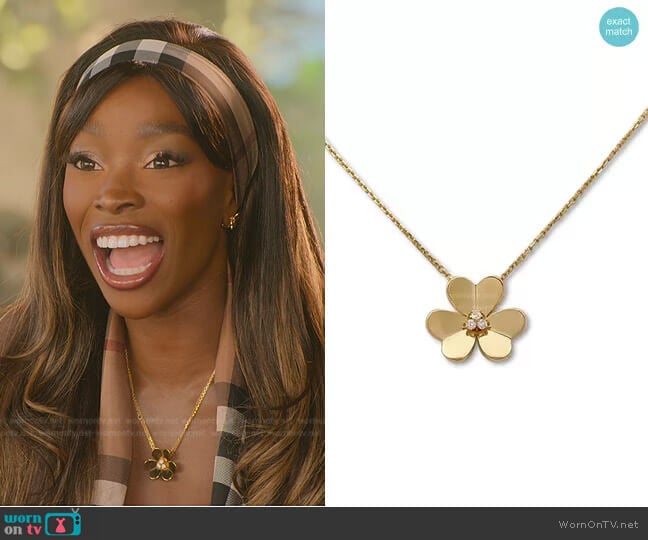 Van Cleef & Arpels Frivole pendant worn by Chelsea Lazkani on Selling Sunset