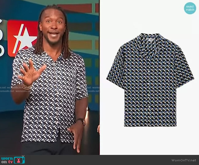 Zara Geometric Shirt worn by Scott Evans on Access Hollywood