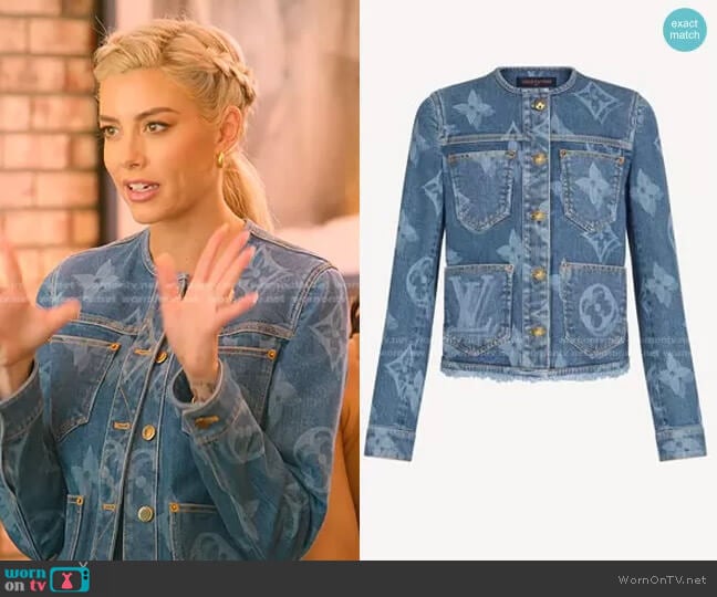 Louis Vuitton Giant Monogram Denim Jacket worn by Heather Rae Young on Selling Sunset